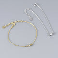 Hot Sale Minimalist Fashion Pure 925 Sterling Silver Thin Chain Single Crystal Zircon Bracelets for Women Girls Jewelry
