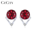 CZCITY 925 Sterling Silver Cute Stud Jewelry Earring Womens Designer Earings Women Fashion V Clear CZ Earings