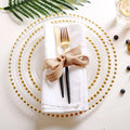 Factory Luxury Party Gold Beaded Kitchen Dinnerware Wedding Cooking Cookware Set Dish Glass Plate