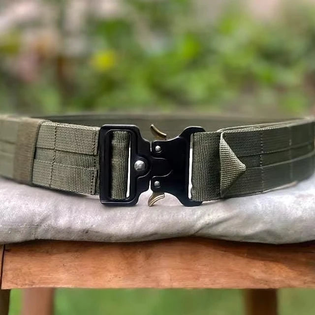 Customizable Black Nylon Tactical Waist Belt Bag Heavy Duty and Strong with Adjustable Webbing and Alloy Buckle