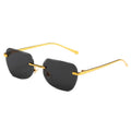 2025 New Rectangle Rimless Women Luxury Sunglasses Retro Brand Designer Clear Ocean Gradient Eyewear Men UV400 Sun Glasses