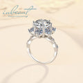 Silver 925 Original 3-5 Carat Brilliant Cut Diamond Test Past D Color Moissanite Sunflower Ring for Women Gemstone Jewelry