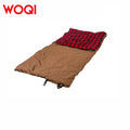 WOQI New Design Flannel Inner Sleeping Bag Easy-to-Pack Canvas Envelope Durable for Outdoor Years of Use