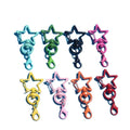 25mm*51mm Wholesale Star-Shaped Spray Paint Metal Key Buckle With Lobster Clasp Key Chain Sets Metal Crafts Hardware Accessories