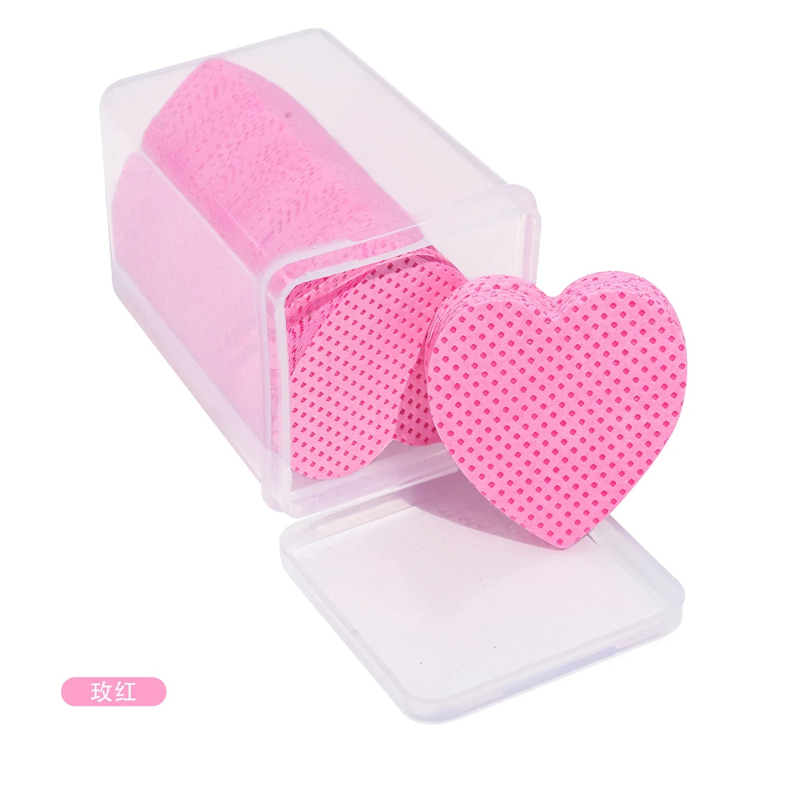 Private Label Heart Eyelash Glue Remover Nail Polish Remover Pads Lint Free Nail Wipes