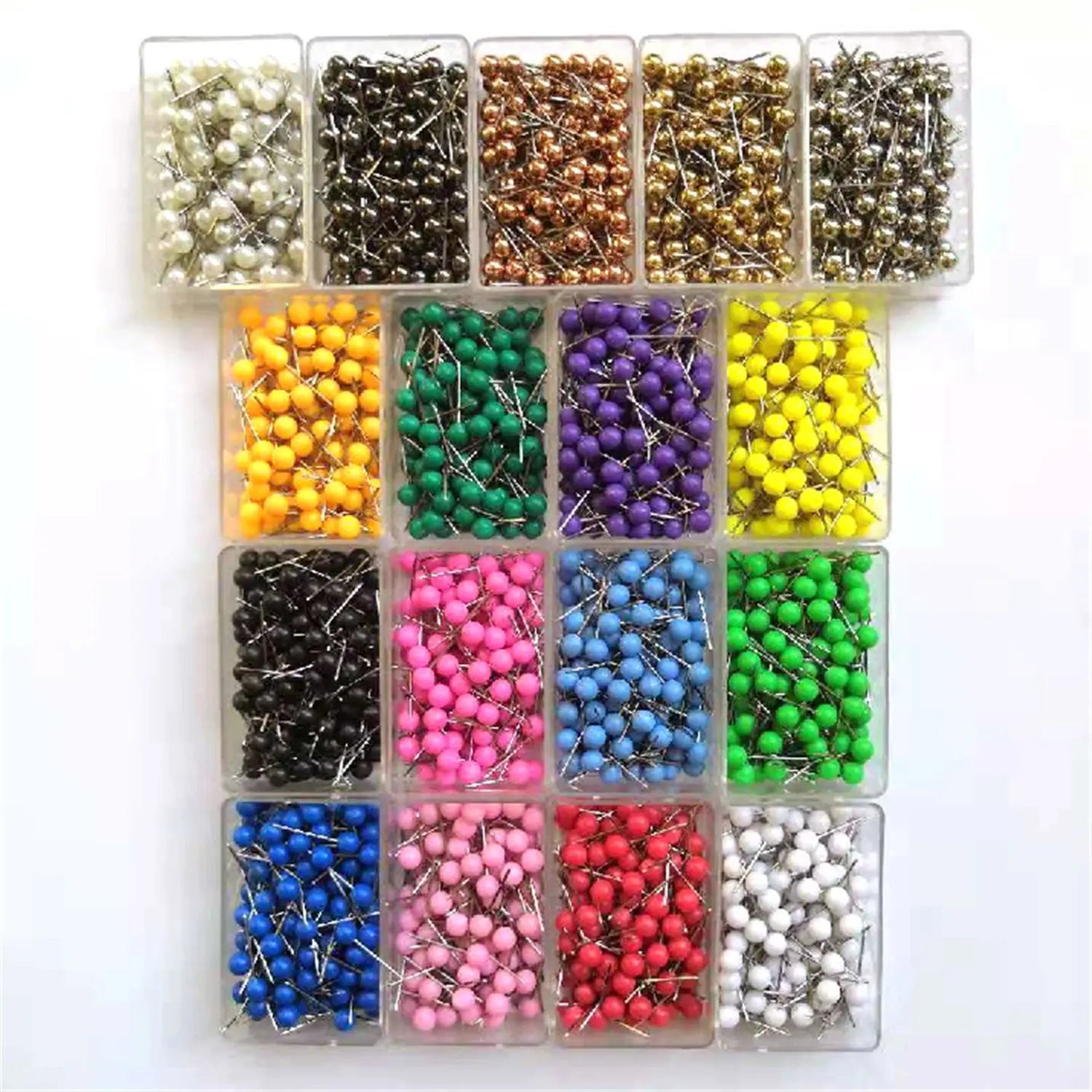 500 Pcs / Box Colorful Plastic Round Head Tacks with Steel Points Push Pins Map Tacks