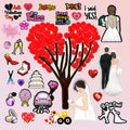 Popular Wedding Accessories Valentine's Day Collection Shoe Charms Marriage Theme Kawaii Sweet Crystal Series Shoe Decorations