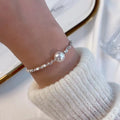 Lovely Women Jewelry Silver Plating Gravel Bead With Shell Pearl Bracelet Necklace Set for Women Jewelry