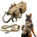 Large Dogs Durable Nylon Heavy Duty Dog Vest Harness Leash No Pull Training Dog Tactical Harness with Molle Pouches