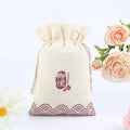 Full Color Printing Leopard Pattern Linen Cotton Drawstring Pouch Bag Storage Storage Bag with Drawstring