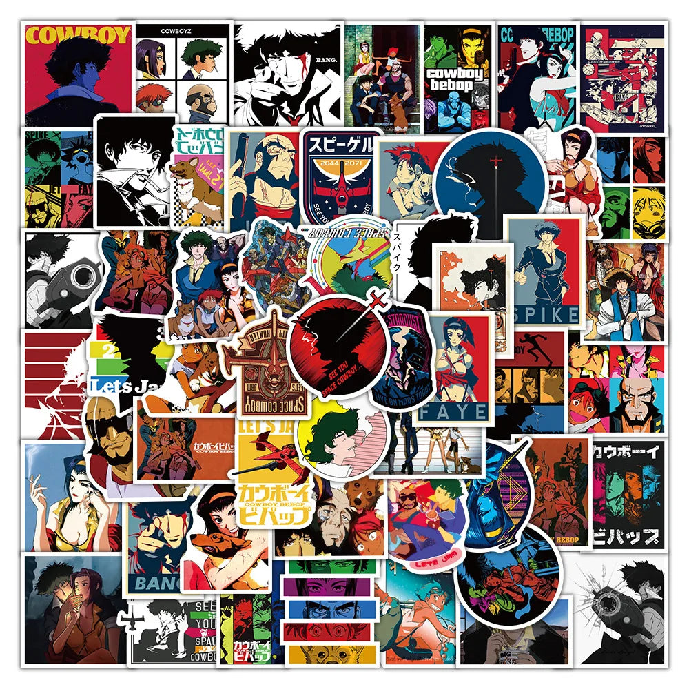 100PCS Cool random anime decals manga cowboy one pieces sticker