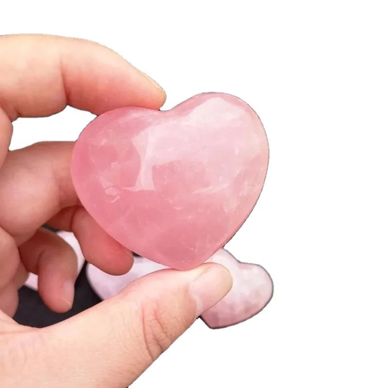 Wholesale Natural Polished Crystals Healing Stones Rose Quartz Crystal Hearts Crafts