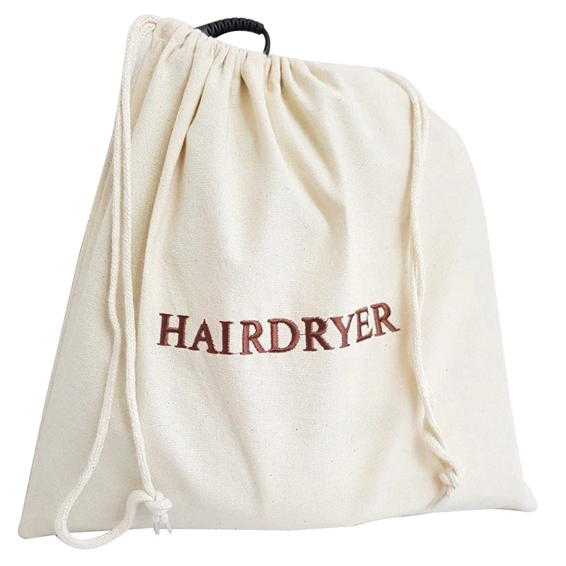 Custom Embroidery Logo Multi Colors Cotton Twill Drawstring Hairdryer Bags for Hotel