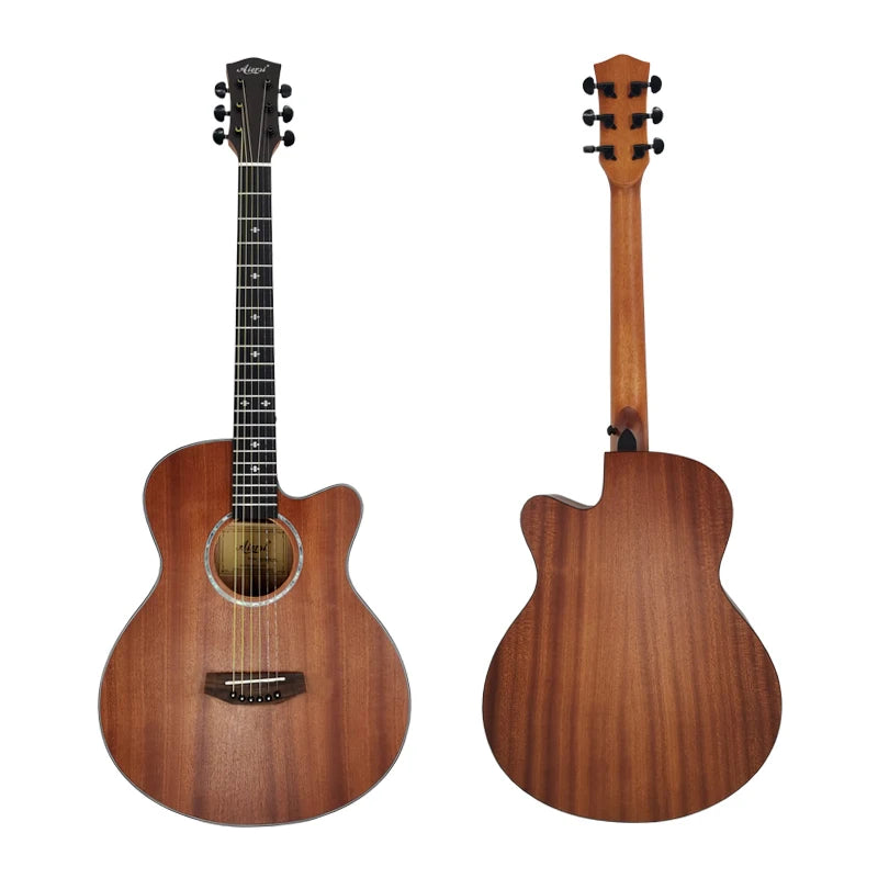 Aiersi Brand 40 Inch Mahogany Acoustic Guitar with Cutaway Small Order Faster Shipping Folk String Instrument Custom logo Brand