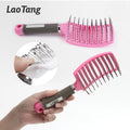 Compact Cushioned Hairdressing Brush Big Curved Oil Head Custom Logo New Styling Tools for Scalp Massage Nylon Material Vent