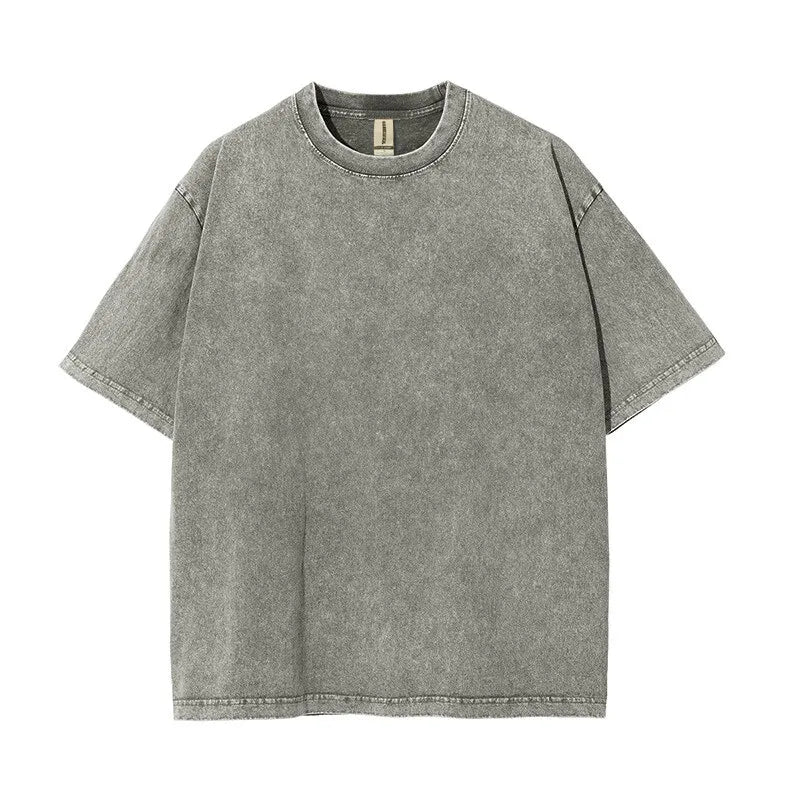 Rightdo Premium Acid Washed Oversized Vintage T Shirts 250GSM 100% Cotton Sun Faded T-Shirts Oversized in Blank Custom Available