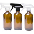 Hot Sale 240ml 8 oz Empty Amber Boston Round Glass Bottle with Trigger Spqay