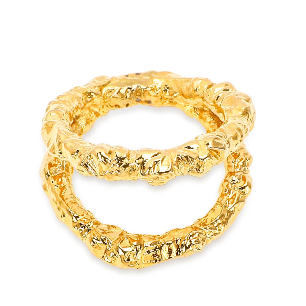 High Quantity and Fashion Natural Rock Style Copper Customized Rings  Jewellery Ladies Set on Party Wedding  for Women.