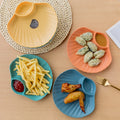 Eco-Friendly Kids Plastic Snack Plate Dipping Saucers Clear Shell French Fries Fruit Chip Dip Platter Party Dessert Dish Set