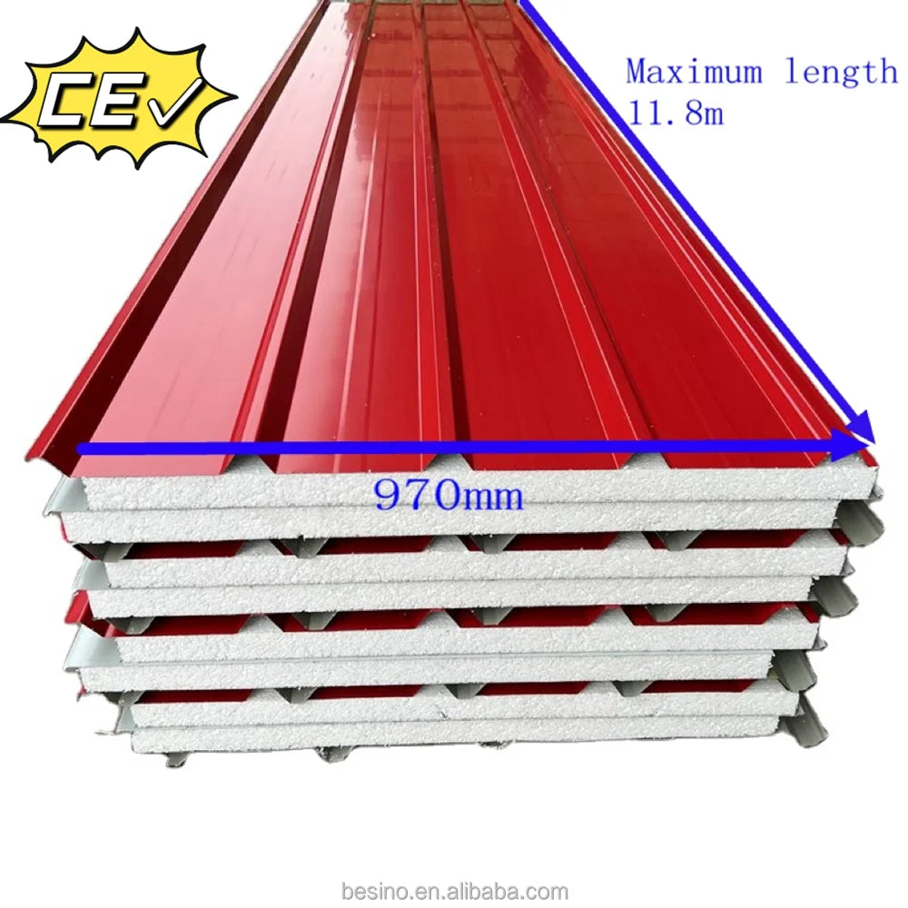 Thermal Insulation Eps Foam Core 50mm Sandwich Panels Warehouse Wall&Roof Homes Construction Material Panels