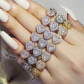 Hot Selling TRENDY 18K Gold Plated Zircon Heart Bracelet Design Sense Niche CZ Bangle