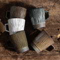 Handmade Japanese Style Vintage Rustic Ceramic Tea Mug Set Stoneware Coffee Mug With Handle