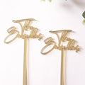 Custom Elegant Laser Cut Names Golden Mirror Acrylic Cocktail Bars for Parties and Weddings and Custom Drink Stirrers