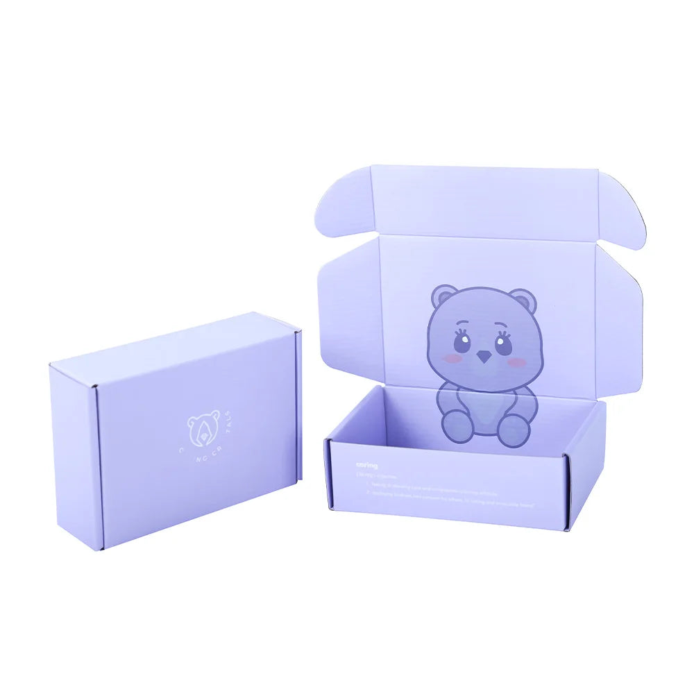 Shenzhen 10/10/4 Teal Blue Says Thank You Printed Reasonable Price Jewelry Apparel Packaging Purple Mailer Box