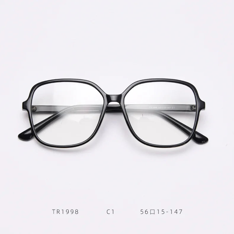 New Anti-blue Glasses Trendy Round TR90 Flat Female Glasses Frame Can Be Equipped with Myopia Glasses