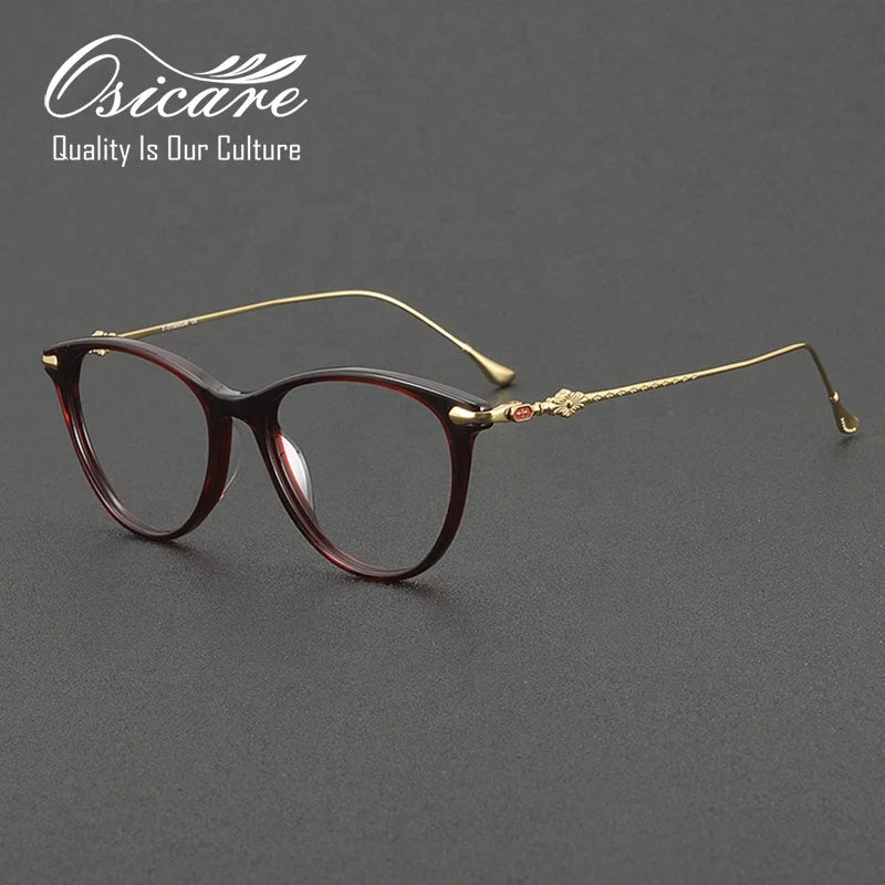 Designer Custom Logo Spectacle Eyeglasses Myopic Pure Cholo Chrome Style Hole Hearts Eye Glasses Titanium Brand Frames for Women