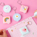 150cm 60-In Measure Body Measuring Tape Keychain Ruler Sewing Tailor Cute Mini Measuring Soft Telescopic Tape with Keychain