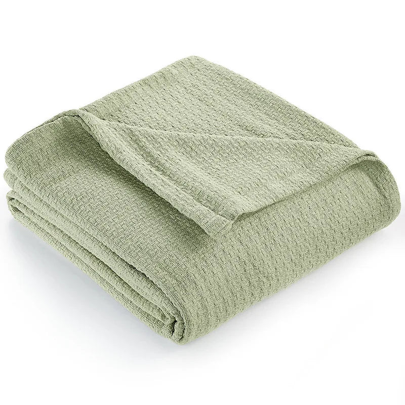 Wholesale Woven Throw Blanket 100% Cotton Throw Blanket Waffle Weave Design