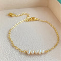 Adjustable Gold Plated 3-4mm AAA Tiny Natural Classic Freshwater Pearl Ladies Bracelets for Party & Gift