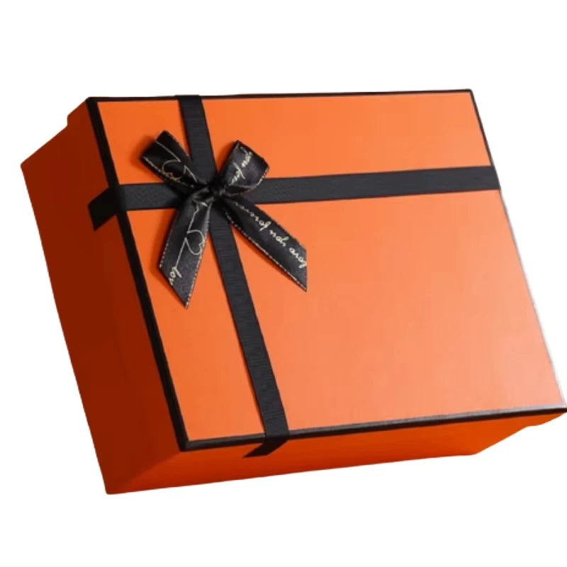 Custom Made Biodegradable Rigid Orange Heaven and Earth Gift Box with Matt Lamination Sponge Liner for Premium Packaging