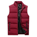 Hot Sale Fashion Plus Size Casual Stand Collar Sleeveless Cardigan Men Down Vest