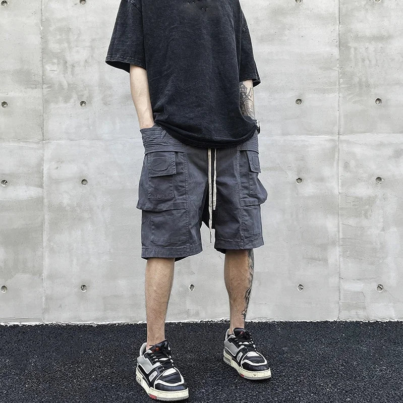 OEM New Style Street Wear High Street Shorts Long Drawstring Elastic FOG Men Cargo Shorts