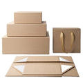 Ready to Ship Cheap Folding Kraft Paper Shoes Clothes Packaging Box Foldable Casual Shoes Box Packaging