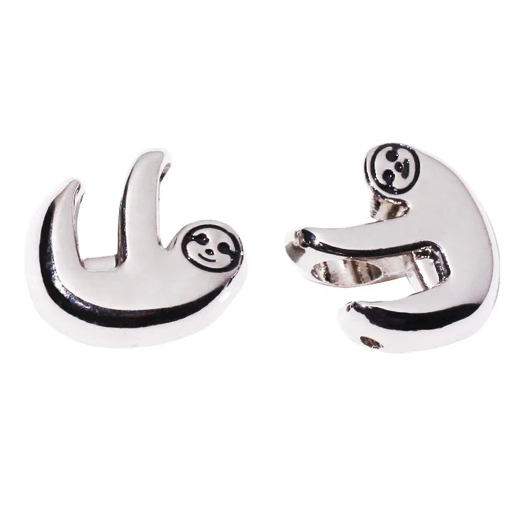 Cute Animal logo Silver Jewelry Bead Designer Emboss Space Beads for Necklace Fitting