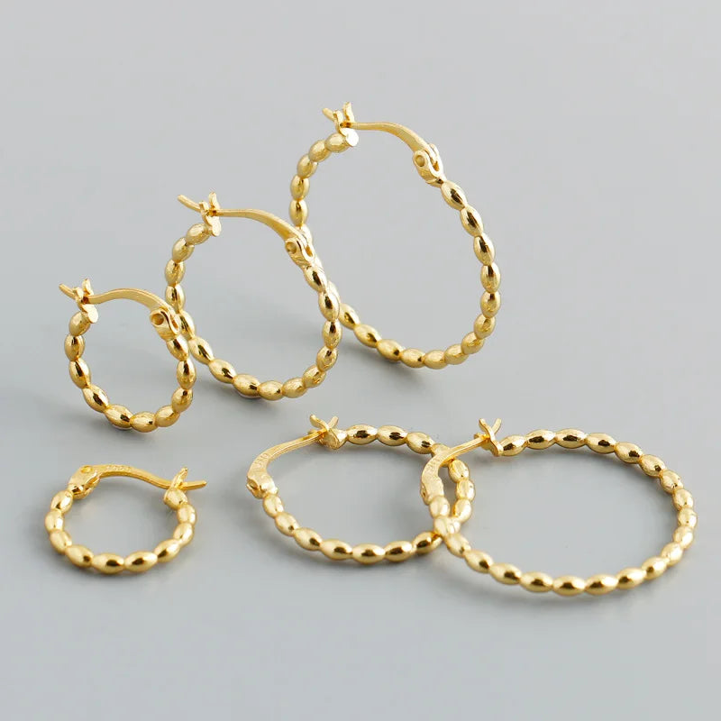 Unique Design S925 Sterling Silver Round Twist Hoop Earrings for Women