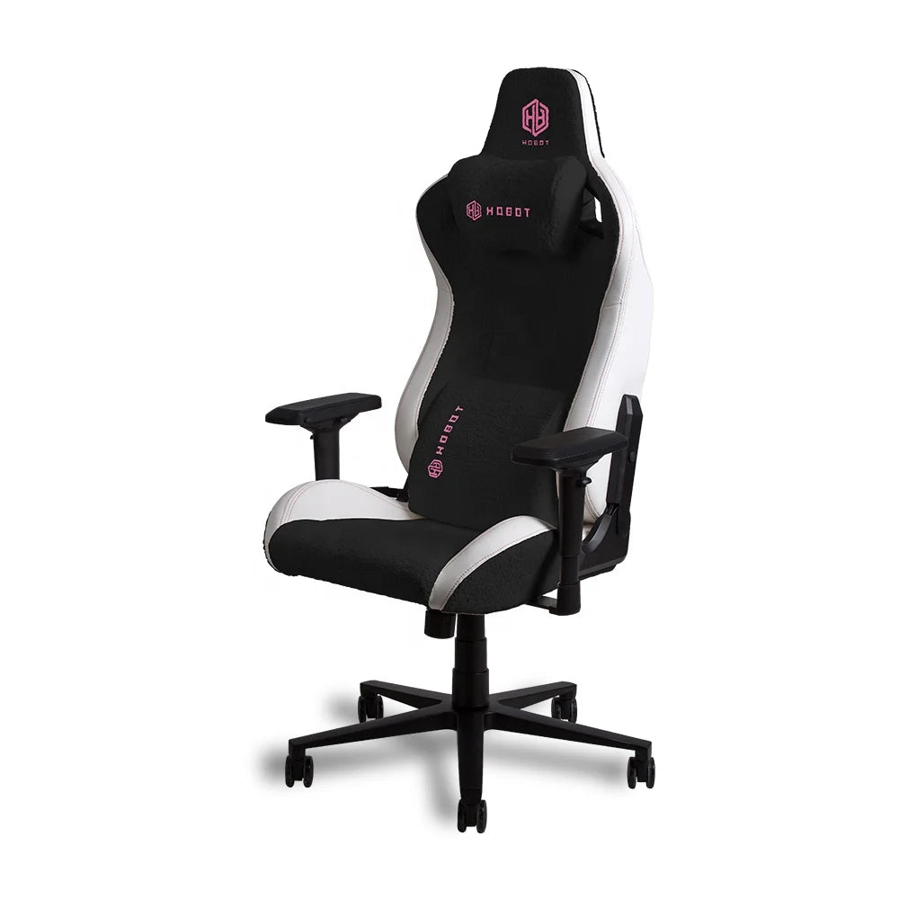 Reclining Backrest Lumbar Support for Gaming Office Fluffy Chenille Fabric Gaming Chair