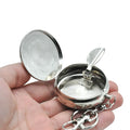 45mm Custom Printing Portable Sublimation Round Metal Ashtray Keychain With Cigarette Holder