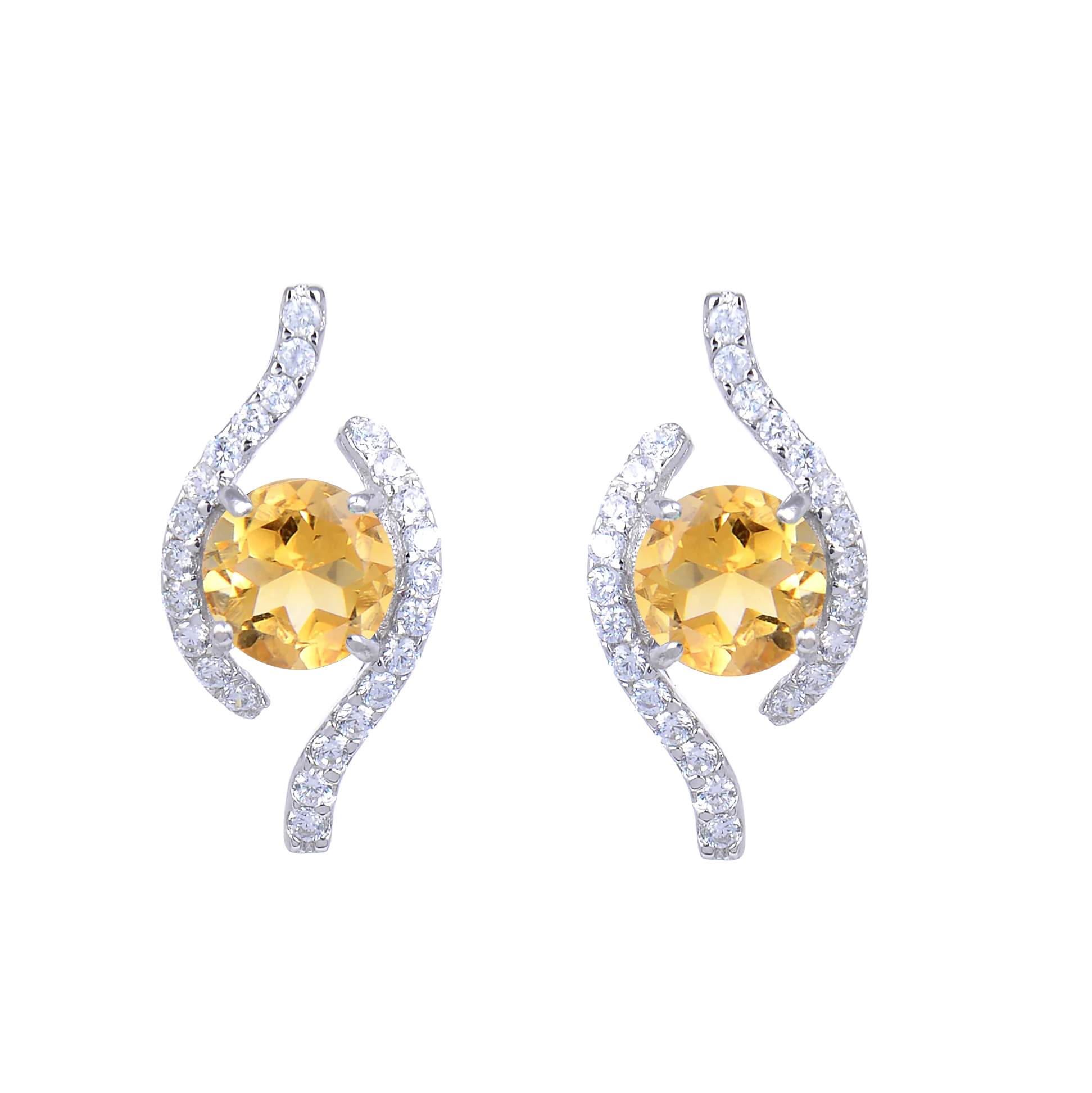 Abiding Jewelry Ring Earrings 925 Sterling Silver Natural Gemstone Citrine Earring Classic Fashion Custom Wholesale Jewelry