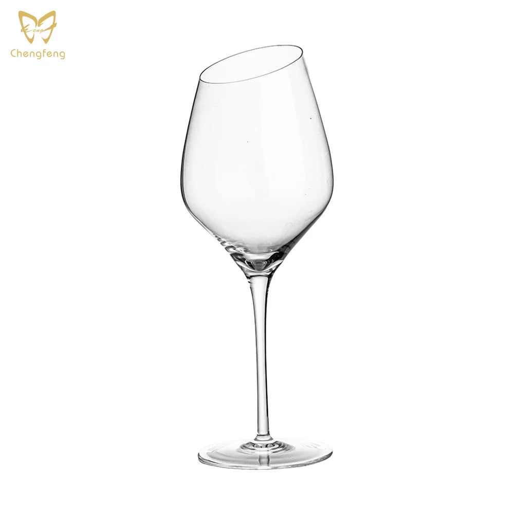 Hand Blown Slanted Wine Glass Ultra Thin Crystal Red Wine Glass Champagne Flute for Party Wedding & Restaurant