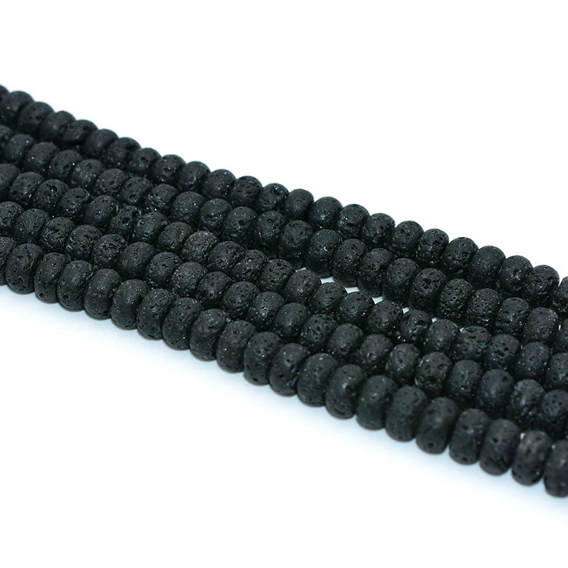 Wholesale 5*8mm Lava Stone Rondelle Spacer Gemstones Abacus Beads for Jewelry Making Loose Strand Beads
