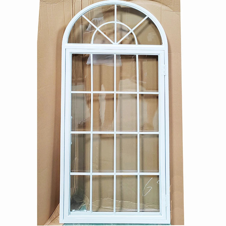 Half Moon windows Custom Grilles Design Arched Top Fixed Glass Metal Steel Casement Arch windows