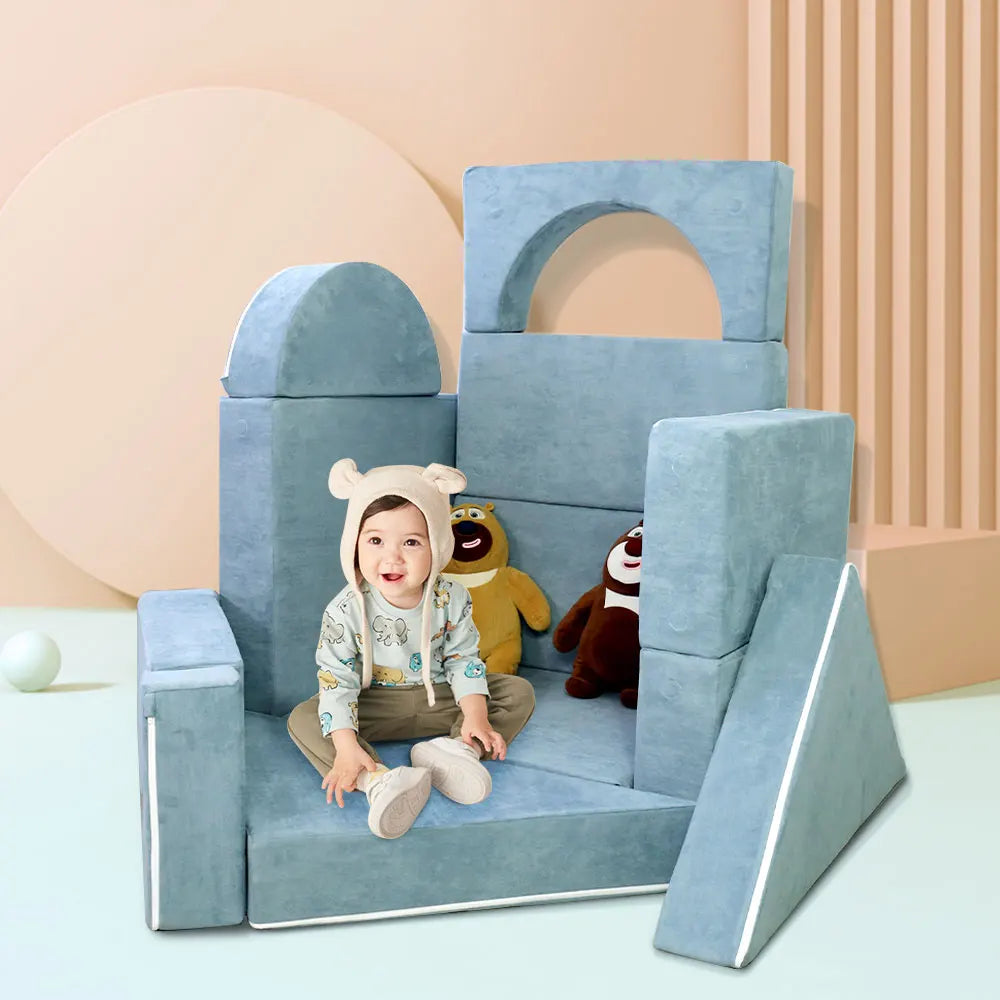 Waterproof Microsuede Play Couch Indoor Living Room Kids Sectional Sofa Folding Floor Couch for Children Play