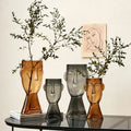 High Quality Creative Face Shape Living Room Decoration Ornaments Household Flower Glass Plant Vase