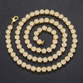 New Design Plum Blossom 8mm Gold Plated 925 Sterling Silver VVS Moissanite Diamond Iced Out Cuban Link Tennis Chain Necklace