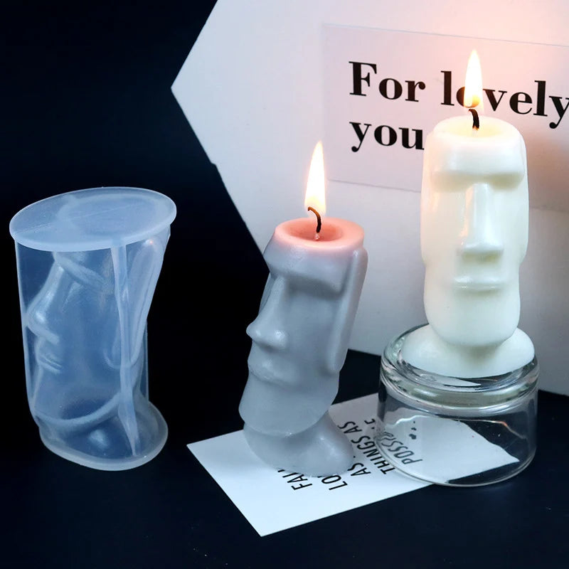 Early Riser DIY Easter Island Giant Candle Silicone Mold Easter Island Giant Ornament Mold Desktop Ornament Crystal Epoxy Mould