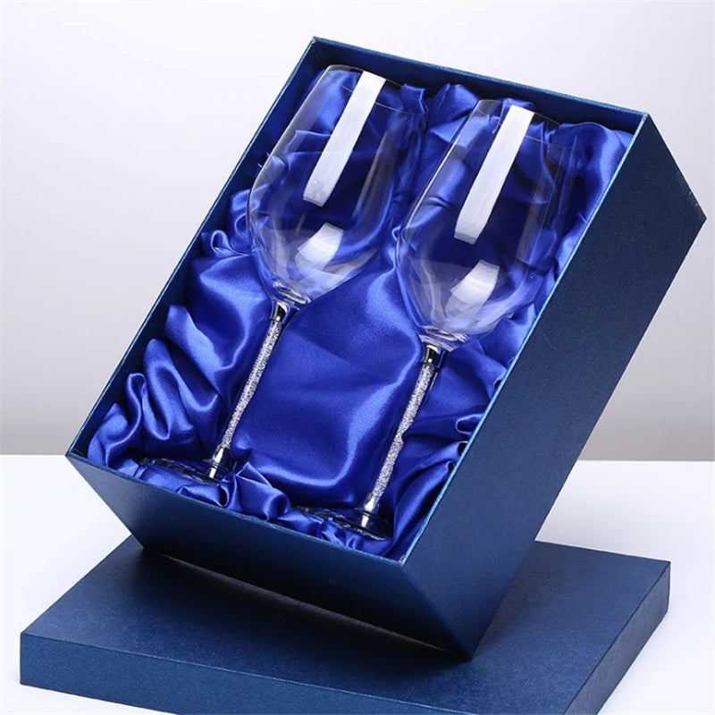 2025 Wedding Gift Set Christmas Crystal White Wine Glass and Red Wine Glass Elegant Crystal Glass Set for Mom